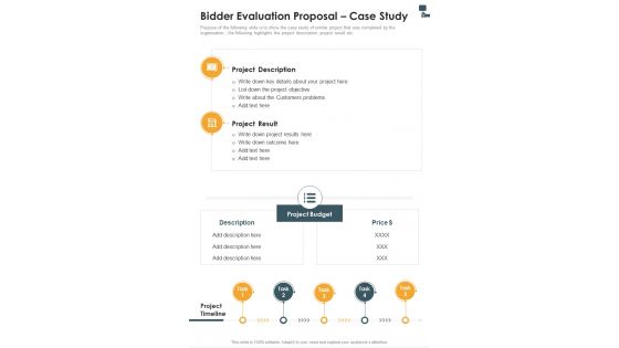 Bidder Evaluation Proposal Case Study One Pager Sample Example Document