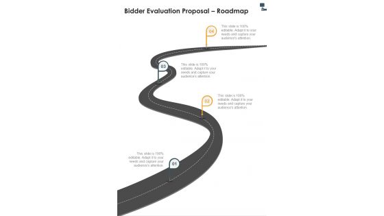 Bidder Evaluation Proposal Roadmap One Pager Sample Example Document