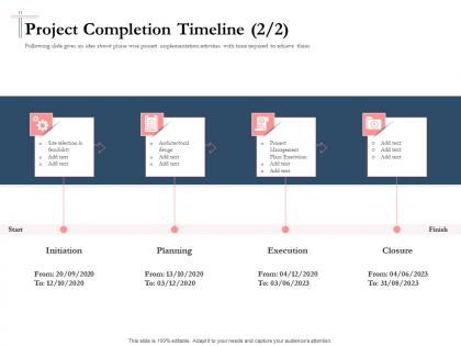Bidding comparative analysis project completion timeline from ppt powerpoint slides