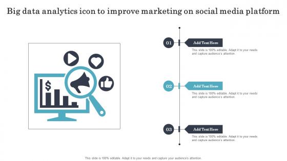 Big Data Analytics Icon To Improve Marketing On Social Media Platform