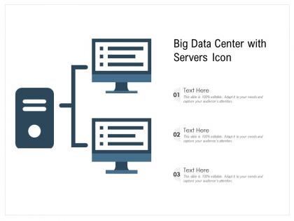 Big data center with servers icon