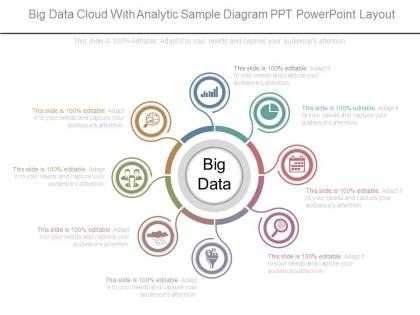 Big data cloud with analytic sample diagram ppt powerpoint layout