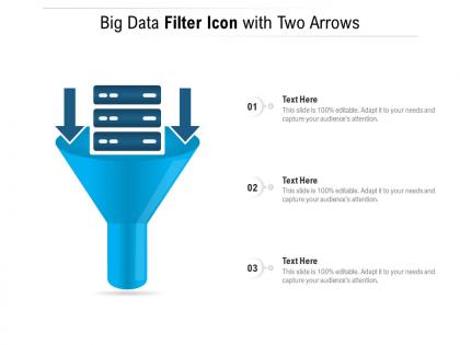 Big data filter icon with two arrows