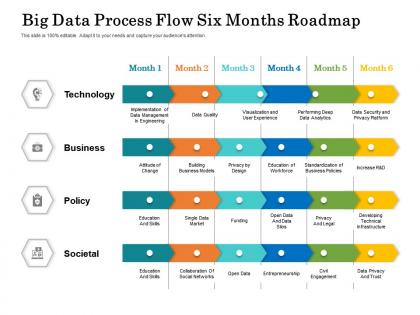 Big data process flow six months roadmap