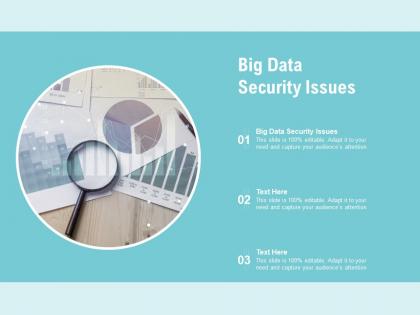 Big data security issues ppt powerpoint presentation outline templates cpb