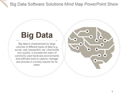 Big data software solutions mind map powerpoint show