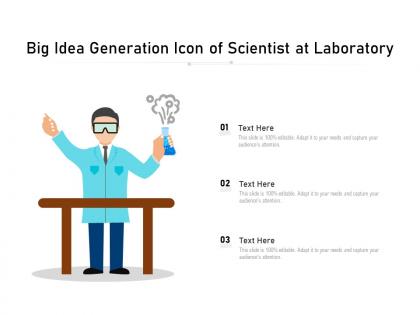 Big idea generation icon of scientist at laboratory