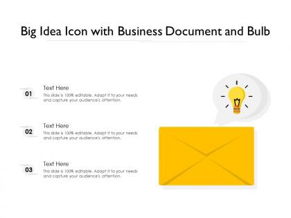 Big idea icon with business document and bulb