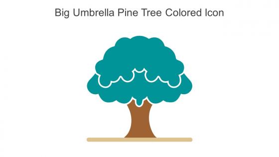 Big Umbrella Pine Tree Colored Icon In Powerpoint Pptx Png And Editable Eps Format