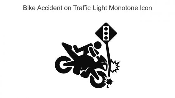 Bike Accident On Traffic Light Monotone Icon In Powerpoint Pptx Png And Editable Eps Format