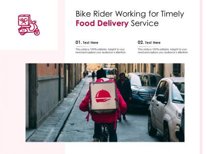 Bike rider working for timely food delivery service infographic template