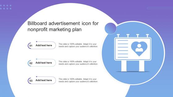 Billboard Advertisement Icon For Nonprofit Marketing Plan