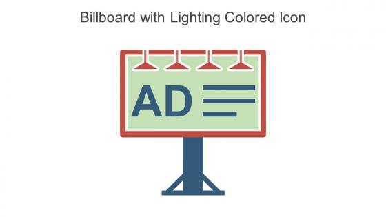 Billboard With Lighting Colored Icon In Powerpoint Pptx Png And Editable Eps Format
