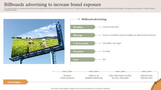 Billboards Advertising To Increase Brand Exposure Farm Services Marketing Strategy SS V