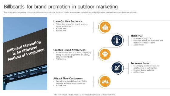 Billboards For Brand Promotion In Outdoor Marketing Methods To Implement Traditional