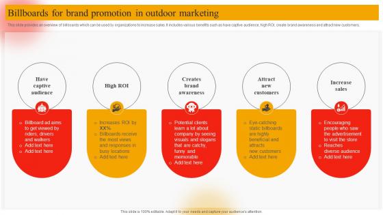 Billboards For Brand Promotion In Outdoor Marketing Online Marketing Plan To Generate Website Traffic MKT SS V