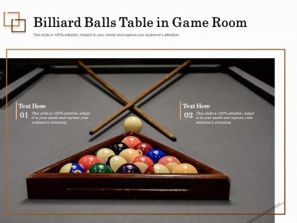 Billiard balls table in game room
