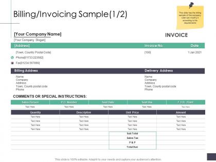 Billing invoicing sample address business analysi overview ppt guidelines