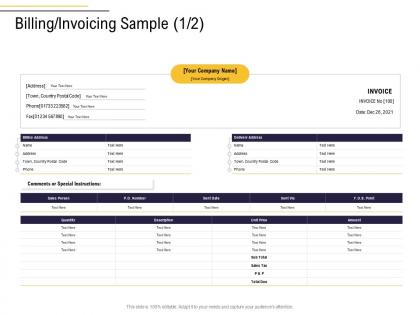 Billing invoicing sample business process analysis