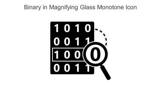 Binary In Magnifying Glass Monotone Icon In Powerpoint Pptx Png And Editable Eps Format