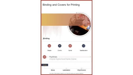 Binding And Covers For Printing One Pager Sample Example Document