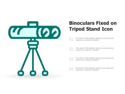 Binoculars fixed on tripod stand icon