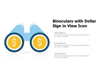 Binoculars with dollar sign in view icon