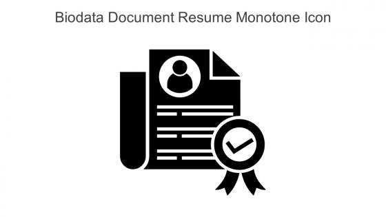 Biodata Document Resume Monotone Icon In Powerpoint Pptx Png And Editable Eps Format