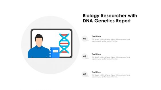 Biology researcher with dna genetics report