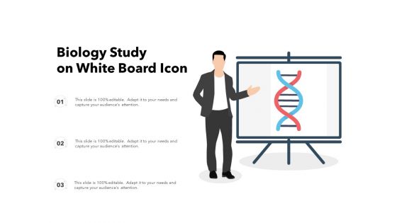 Biology study on white board icon
