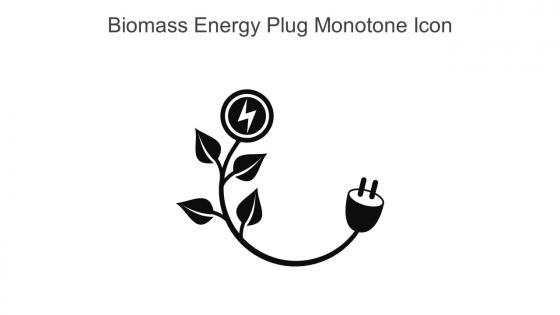 Biomass Energy Plug Monotone Icon In Powerpoint Pptx Png And Editable Eps Format