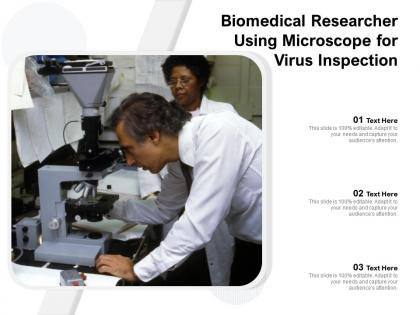 Biomedical researcher using microscope for virus inspection