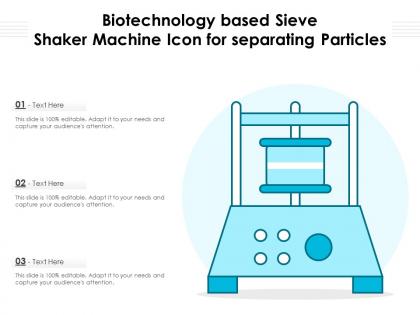 Biotechnology based sieve shaker machine icon for separating particles