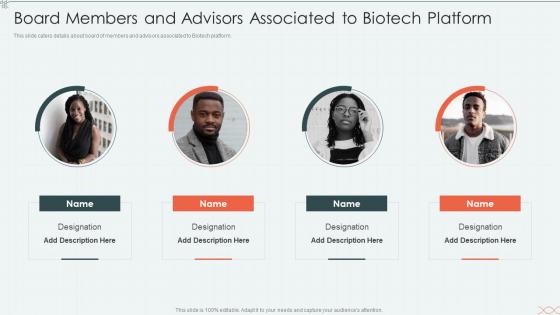 Biotechnology firm elevator board members advisors associated biotech