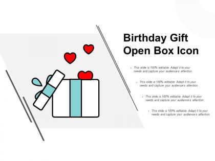 Birthday gift open box icon