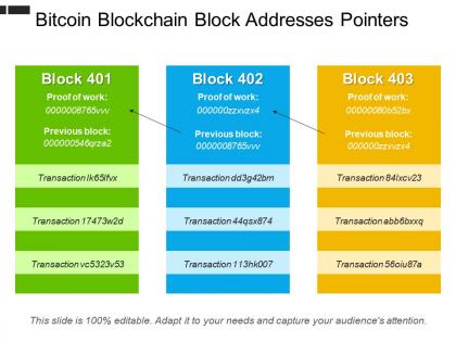 Bitcoin blockchain block addresses pointers