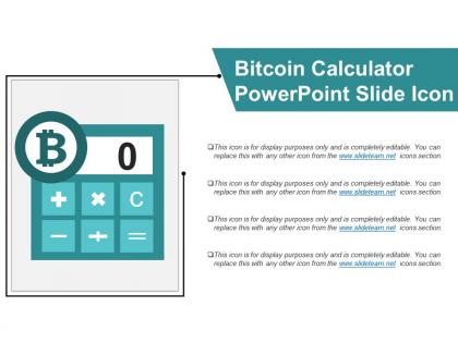Bitcoin calculator powerpoint slide icon