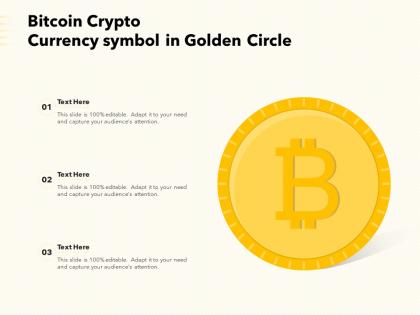 Bitcoin crypto currency symbol in golden circle