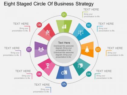 Bk eight staged circle of business strategy flat powerpoint design