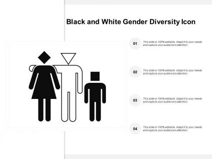Black and white gender diversity icon