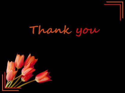 Black background lily flower thank you card powerpoint slides
