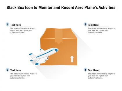 Black box icon to monitor and record aero planes activities