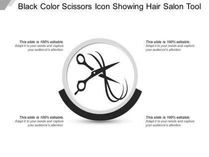 Black color scissors icon showing hair salon tool