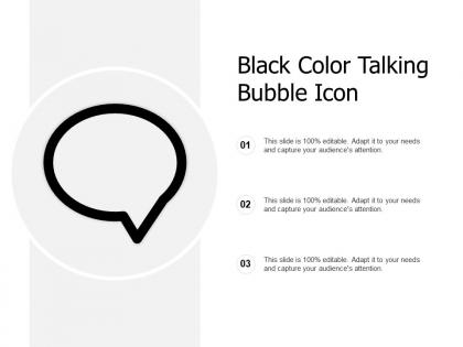 Black color talking bubble icon