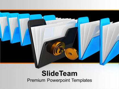 Black folder with keys security powerpoint templates ppt themes and graphics 0113