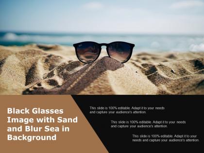 Black glasses image with sand and blur sea in background
