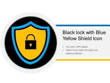 Black lock with blue yellow shield icon