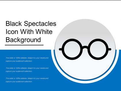 Black spectacles icon with white background