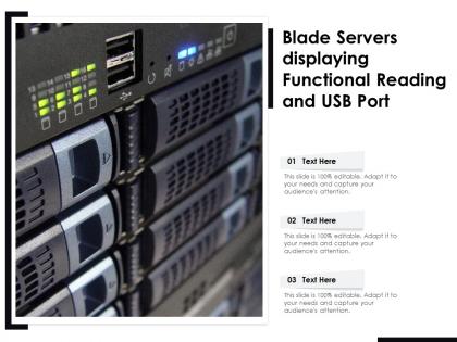 Blade servers displaying functional reading and usb port