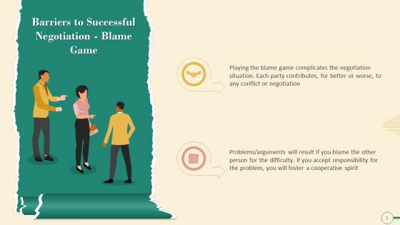 Blame Game As A Barrier To Successful Negotiation Training Ppt